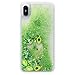 LUVI for iPhone 7 Plus/iPhone 8 Plus Liquid Case Funny Shiny Stars Sparkle Green Quicksands Shell Flowing Floating Ultra Thin Clear Bumper Fruit Avocado Glitter Cover Fitted for iPhone 7 Plus