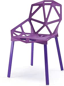 Silla de comedor geométrica hueca de plástico, apilable, sillas de