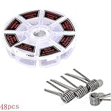 HonsCreat 8 in 1 Prebuilt Coils Kit for Craft Hobby Use, Kanthal A1 Material, 48 Pieces Household Wire Set (0.36ohm 0.45ohm 0.5ohm 0.85ohm)