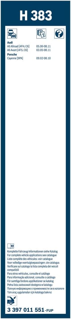 Bosch Wiper Blade Rear H383, Length: 380mm - Rear Wiper Blade, black - Image 3