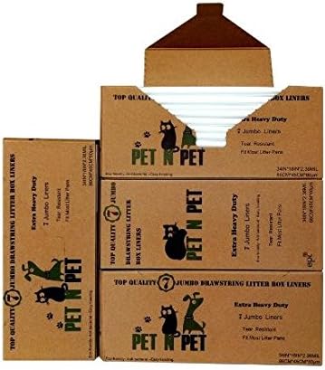 PET N PET Cat Litter Box Liners Extra Large, 28 Count Cat Litter Bags For Poop, Heavy Duty Kitty Litter Bags For Cat Poop, Tear & Leak Resistant Cat Litter Liners, Drawstring Closure Cat Bags Liners