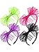 Blulu 4 Sets 80's Lace Headband with Bow for Women 80s Hair Accessories for Retro 80s Clothing Theme Party