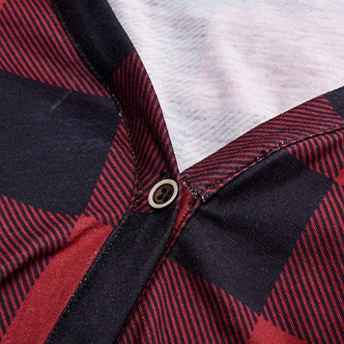 GOVOW Womens Casual Lapel Open Front Plaid Vest Open Front Long Sleeve Knit Cardigan Coat Pockets - Thumbnail 5