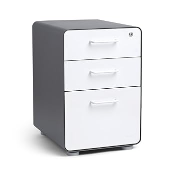 Poppin Charcoal White Stow 3 Drawer File Cabinet Amazon Co Uk