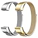 SWEES Metal Bands Compatible for Fitbit Alta HR Bands, 2 Pack Milanese Loop Mesh Stainless Steel Magnetic Wristband Replacement with Fitbit Alta/Alta HR Band Women Men Small Large, Silver, Gold