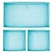 mDesign Fabric Drawer Divider Organizer Bin, Nursery/Bedroom Dresser, Closet, Shelf, Playroom Organization, Hold Clothes, Toys, Diapers, Bibs, Set of 3, Turquoise Blue/White Polka Dot