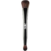Saie The Double Makeup Brush to Highlight, Sculpt &amp; Conceal (1 ct) | Dual Ended Makeup Brush For Powder and Cream Formulas, 2 Ultra-Soft Makeup Brushes in 1 for Precise Application