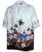Pacific Legend Men's Parrots Beach Border Hawaiian Shirt (White, XL)