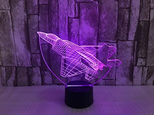 JYIFA Nightlight, 3D visualization Illusion Multi-colored Change USB Touch Button LED Desk Lamp, Table Light for Room Decorative or Gifts for Friends/Kids(Aircraft)