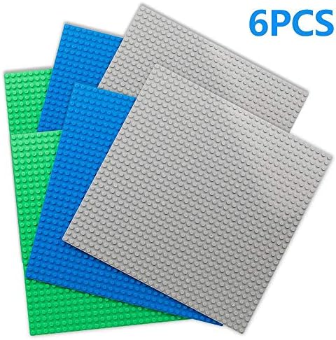 LBJ MAKY Building Base Plates- Baseplate 10 " x 10" Compatible with All Major Brands 32x32 Studs (6PC Mixed)