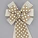 Polka Dot Natural Stripe Wreath Bow