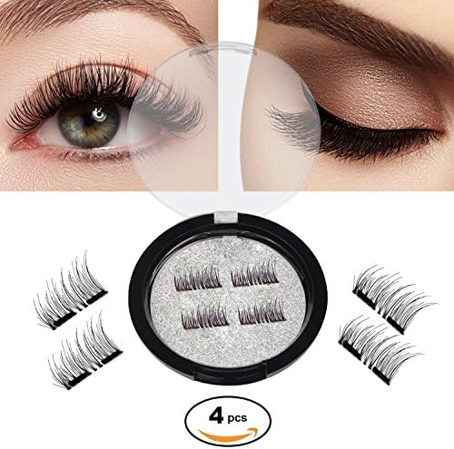New Magnetic False Eyelashes-Ultra Thin 3D Fiber Reusable Best Fake Lashes Extension for Natural Look,Perfect for Deep Set Eyes &amp; Round Eyes 2 Pairs