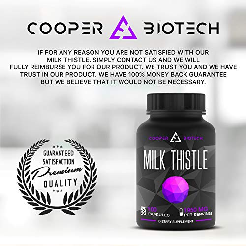 Organic Milk Thistle Extract Capsules 100 Capsules 1950 Milligrams