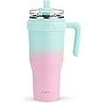Zukro 50 oz Tumbler With Handle and Flip Straw, Triple-wall Insulated Stainless Steel Cup with 2-in-1 Sip/Straw Lid, Large Leak Proof Travel Mug, Fit in Cup Holder, Keeps Cold 34 Hours