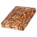 Teak Cutting Board - Rectangle Carving Board With Hand Grip And Bowl Cut Out (20 x 14 x 2.5 in.) - By Teakhaus