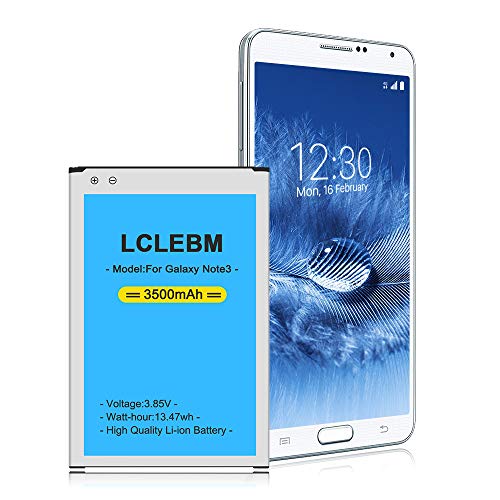 Galaxy Note 3 Battery Replacement, LCLEBM 3500mAh Spare Battery for Note 3 [ N9000, N9005, N900A, N900V, N900P, N900T ] Samsung Note 3 Battery [24 Month Warranty]