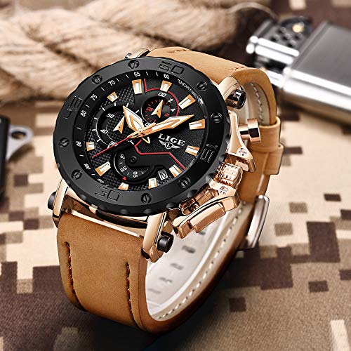 eloj-de-Pulsera-para-Hombre-LIGE-Deportivo-Resistente-al-Agua-Militar-multifuncion-cronografo-de-Cuarzo-Negro-con-Calendario-y-Correa-de-Piel