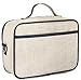 SoYoung Lunch Bag - Raw Linen, Eco-Friendly, Retro-Inspired, Leakproof, Easy to Clean (Grey Robot)