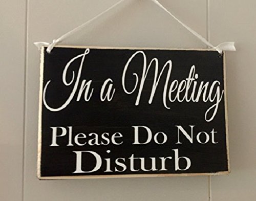 8x6 in a Meeting Please Do Not Disturb (Choose Color) Sign Welcome Spa Salon Office Door Wood in Progress in Session Plaque
