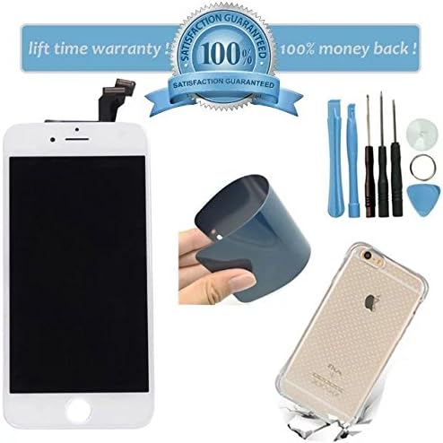 ElecAir Replacement LCD w/ Touch Panel Digitizer Assembly for iPhone 6s 4.7" White, Stable Function Display w/ Plate Flex for Apple , Free TPU Case Repair Tools Kit Nano Soft Tempered Glass