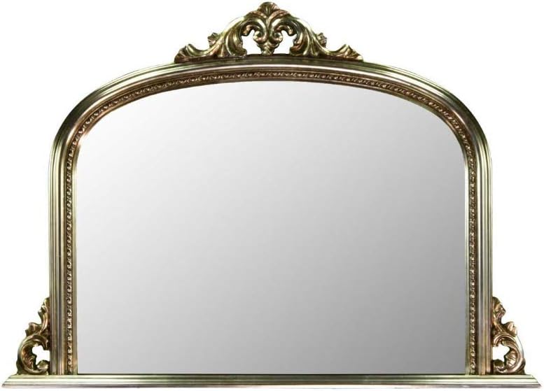 Classic French Inspired Metallic Silver Overmantle Mirror With Elegant Ornate Frame complete with Premium Quality Pilkington's Glass - Standard Size: 36 inches x 50 inches (117cm x 127cm) - ITV Show Supplier - BEST PRICE ON AMAZON - ONLY AVAILABLE FROM SHABBY CHIC MIRRORS
