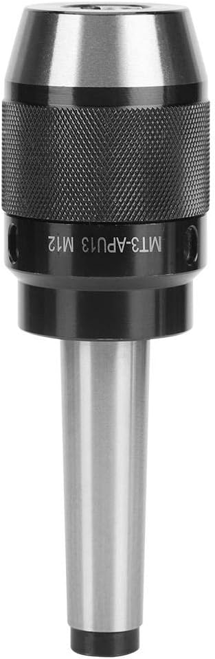 Hyuduo MT3-APU13-M12 Keyless Drill Chuck for Drill Press and Milling Machine Compatible with MT3 Taper & M12 Thread