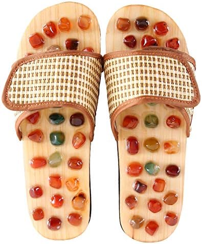 yffsfzk Massage Slippers Agate Stone Pedicure Shoes Women's Foot Massage Shoes Summer Indoor Sandals and Slippers