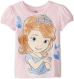 Disney Little Girls' Toddler Sofia The First Portrait Girls Puff Sleeve T-Shirt, Pink, 2T