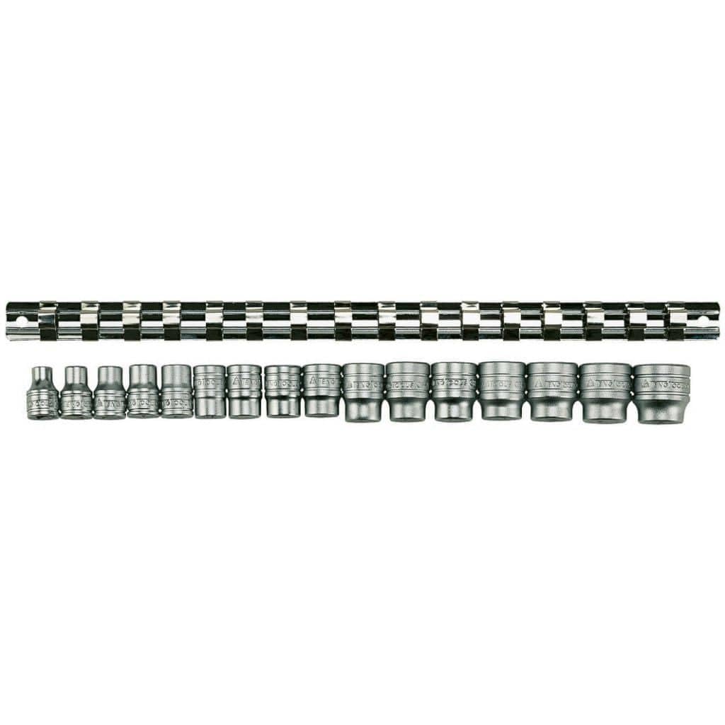 Teng M3816 3/8-inch Clip Rail Metric Socket Set Drive (16 Pieces)