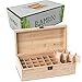 Bamboo Essential Oil Storage Box Organizer Wooden with 32 Slots for Bottles 5ml,10ml, 15ml Including Roller Ball Bottles by Free and Healthy Life