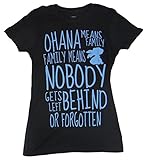 Disney Stitch Ohana Means Family Text Juniors T-shirt