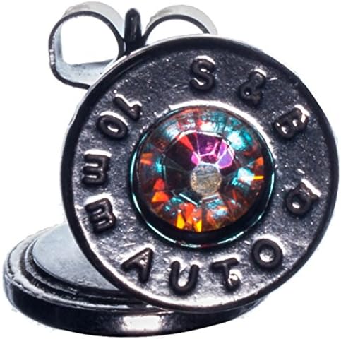 10mm Palladium Plated Ear Posts w/ Swarovski Crystals- Aurora Borealis (S&amp;B)