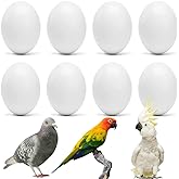 WOLEDOE 8Pcs Fake Bird Eggs Stop Egg Laying for Medium and Large Parrots | African Grey, Pigeon, Caique, Cockatoo, Sun Conures and Mini Macaw