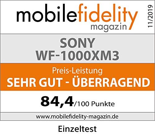 Sony WF-1000XM3 Écouteurs sans fil Bluetooth à Réduction de Bruit True Wireless avec boitier de rechargement compatibles iOS et Android, Noir, avec Amazon Alexa Intégrée