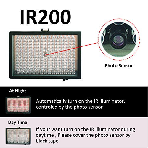 CMVision-IR200-198-IR-LED-Night-IndoorOutdoor-Long-Range-300ft-IR-Illuminator-w-FREE-12V-Power-Adapter-Up-Down-Position-Adjustment-only