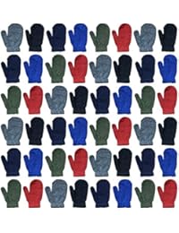 Yacht & Smith Kids Warm Winter Colorful Magic Stretch Gloves And Mittens For 2-5 Age Kids (48 Pairs Pack B)