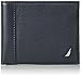 Nautica Men's Leather Passcase Wallet with Large Bill Compartment and ID Window