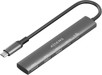 - ASUC-5P022-GR - Dock USB-C 5 EM 1, USB-C PARA 1xHDMI 2xUSB-A 1xUSB-C 1xUSB-C PD, Cinzento, 15CM