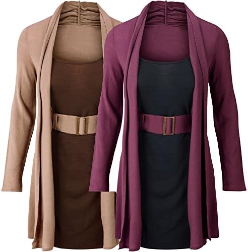 Kissvivi Women Long Sleeve Business Dress Fake Two Piece Casual Work Dress Cardigan