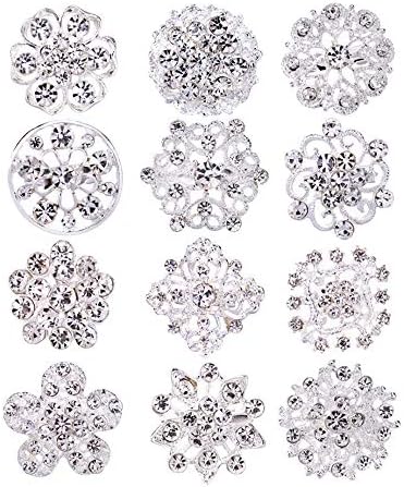 CANAVA Women Brooches & Pins, Sliver Fashion Rhinestones Brooches Premium Shiny Wedding Dress Clothing Decoration