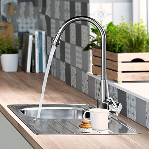 Kitchen Sink Tap Kitchen Hot and Cold Single Hole Tap Brushed Double Tap Plumbing Bathroom - Thumbnail 7