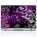 15 15.6 Inch Laptop Skin Sticker Cover Premium Sticker Cover Art Decal Decorative (Included 2 Wrist Pad Skins) - Purple Butterfly Hearts