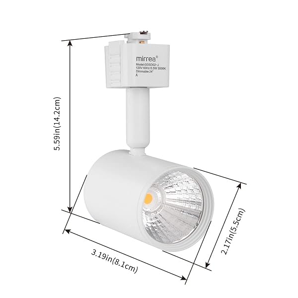 MIRREA LED TRACK LIGHTING HEADS COMPATIBLE WITH SINGLE CIRCUIT J TYPE RAIL CEILING SPOTLIGHT FOR ACCENT TASK WALL ART EXHIBITION LIGHTING 6.5W 3000K WARM WHITE 24° WHITE PAINTED PACK OF 12