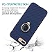 iPhone 8 Plus Case with Ring, WXY Anti-Slip Carbon Fiber Grain Magnetic Chuck Case for Apple iPhone 7 Plus Silicone Compatible with Magnetic Car Mount Stand Dark Blue