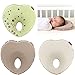 ABCmall Newborn Baby Anti Roll Head Shaping Pillow, Preventing Flat Head Neck Suppor (Khaki)