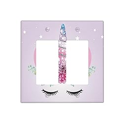 Pink Unicorn Floral Flower Light Switch Plate Cover