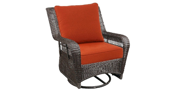 Amazon Com Outdoor Patio Madaga Wicker Motion Club Chair Garden Outdoor