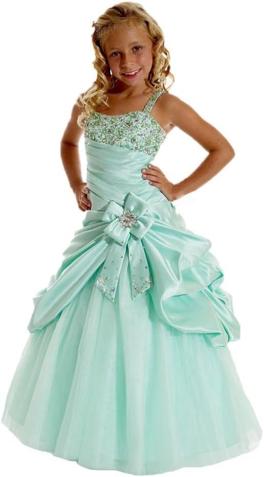 Aisha Girls' Jewel Beading Ball Gown Girls Pageant Dress Christmas