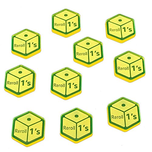 Reroll Ones Tokens, Fluorescent Yellow (10)