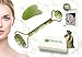 Health 100 Jade Roller for Face - Deluxe Facial Massager for Brighter Skin - Natural Anti Aging Therapy For Eye, Face and Neck - Includes Gua Sha Scraper, Burlap Bag, Guide for Younger Looking Skin
